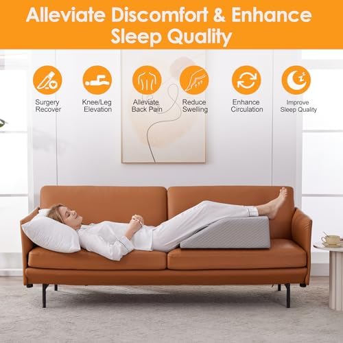 Ruqmuis Leg Elevation Pillow for After Surgery, 10inch Foam Leg Elevating - Image 3
