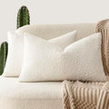 Foindtower Cozy Textured Boucle Lumbar Throw Pillow Covers 12x20 Inch by Foindtower