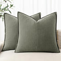 MIULEE Decorative Linen Pillow Covers 20x20 Inch Olive Green by MIULEE