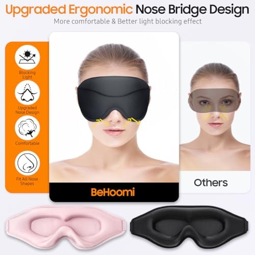 BeHoomi Sleep Mask, 2 Packs Premium Eye Mask - Image 2