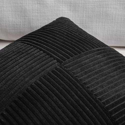 Fancy Homi 2 Packs Black Lumbar Decorative Throw Pillow Covers 12x20 Inch - Image 3