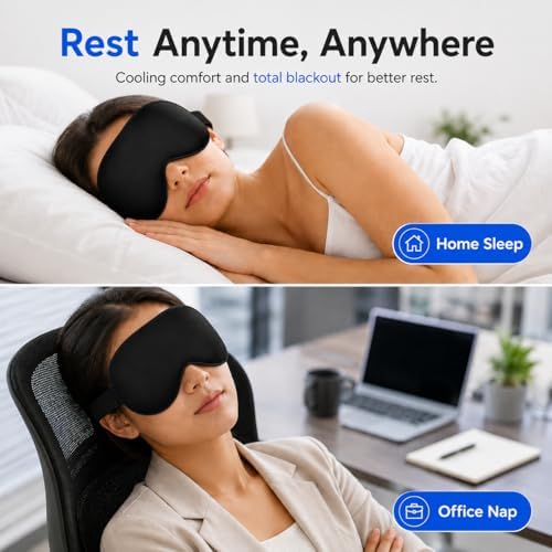 Cooling Sleep Mask with Mulberry Silk Surface & Removable Gel Pack - Image 5