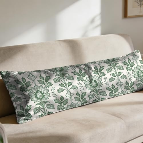 Green Body Pillow Cover, Mystical Floral Body Pillow - Image 7