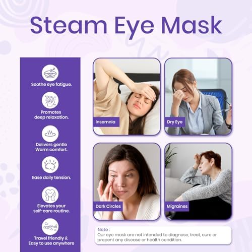 LANNA Heated Steam Eye Mask, Disposable 120 Minutes, Lavender Scent - Image 5