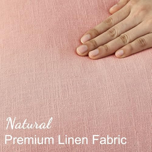 decorUhome Linen Fringe Pink Throw Pillow Covers 20x20 Set of 2 - Image 3