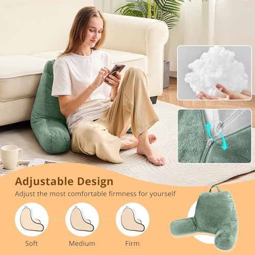 Sasttie Reading Pillow for Bed, Back Pillow for Sitting Up - Image 3