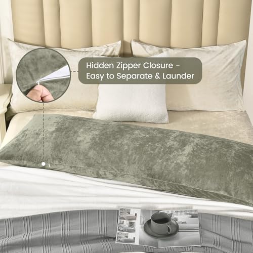 PHF Truly Velvet Zippered Body Pillowcase, No Insert, 1 Pack Ultra Soft - Image 3