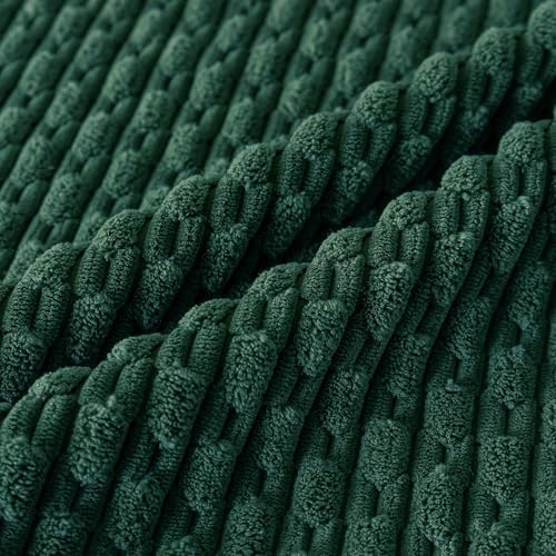 Set of 4 Dark Green Decorative Throw Pillow Covers 12x20 Inch Corduroy Pillow - Image 4