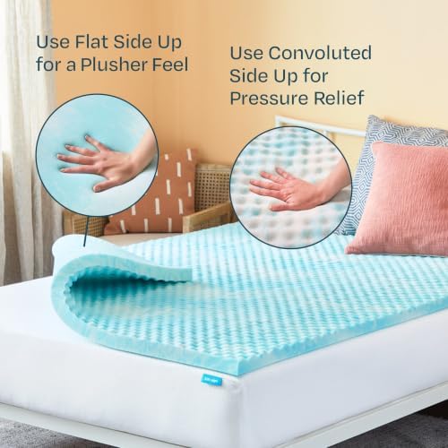 Linenspa 2 Inch Gel Memory Foam Mattress Topper – Egg Crate Style, Reversible - Image 5