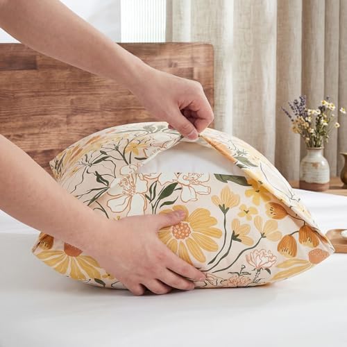 Bedorm 20 x 54 Body Pillow Cover Cotton Body Pillow Case Leaf Botanical Print - Image 5