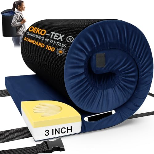 CYMULA Memory Foam Camping Mattress Pad, Sleeping Mat, Portable Roll Up Mattress by CYMULA