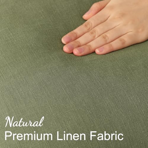 decorUhome Fall Olive Green Linen Throw Pillow Covers 12x20 Set of 2 - Image 3