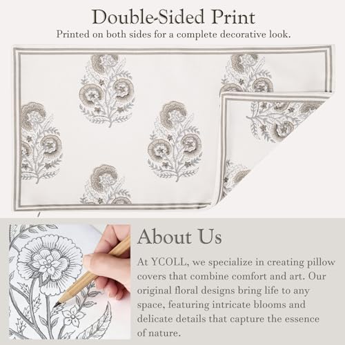 Vintage Floral 14x36 Lumbar Pillow Cover - Image 2