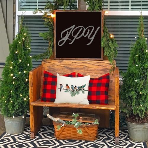 RABUSOFA Christmas Pillow Covers 18x18 Inch Birds Christmas Decorations - Image 6