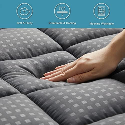 HYLEORY California King Mattress Pad Quilted Fitted Mattress Protector Cooling - Image 4