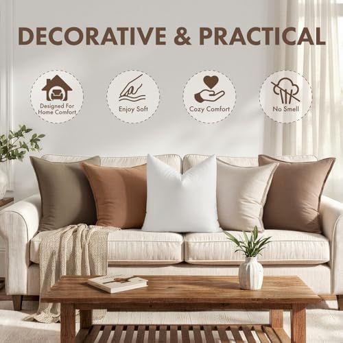 MIULEE 24x24 Inch Synthetic Down Alternative Euro Pillow Insert - Image 5