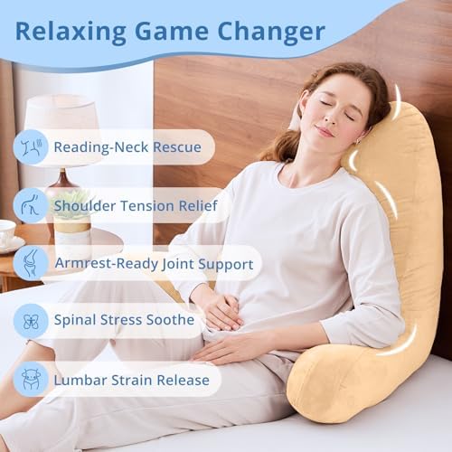 Sasttie Reading Pillow for Bed, Back Pillow for Sitting Up - Image 6