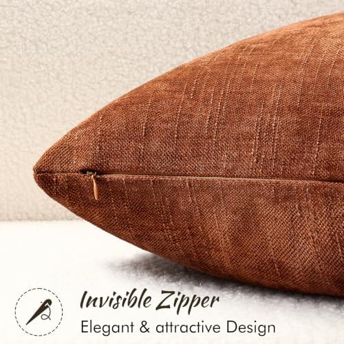 decorUhome Chenille Decorative Throw Pillow Covers 16x16 Set of 2 - Image 3