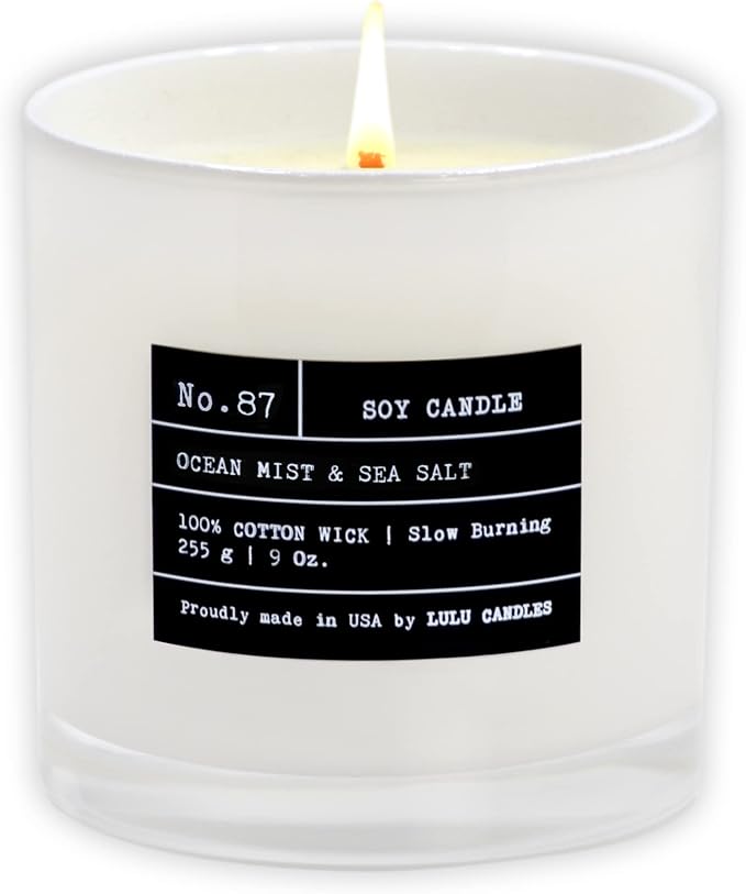 Lulu Candles | Ocean Mist & Sea Salt | Luxury Scented Soy Jar Candle | Hand by LULUCANDLES