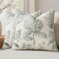 Set of 2 Decorative Floral Pillow Covers 18x18 Inch Dark Green by SWANCOCO