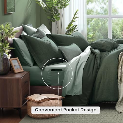 Monbix Super King Plus Comforter Set Deep Forest 7 Pieces Bed in a Bag - Image 4