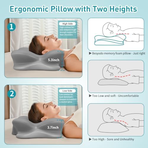 Cervical Pillow for Neck Pain Relief, Ergonomic Neck Pillow for Sleeping - Image 6