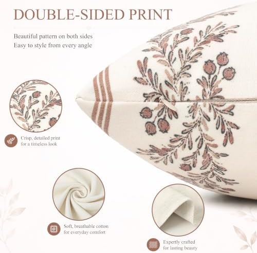 Vintage Floral Lumbar Pillow Covers 12X20 Pack of 1, Double-Sided Botanical - Image 2