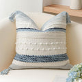 BlissBlush Coastal Blue Boho Decorative Throw Pillow Cover 22x22 Modern by BlissBlush