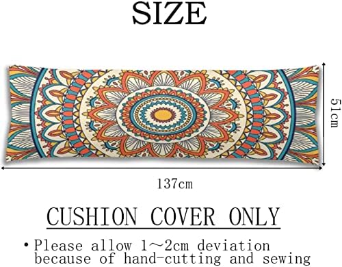 Boho Decorative Body Pillow Cover Retro Mandala Pattern Bohemian Floral Print - Image 2
