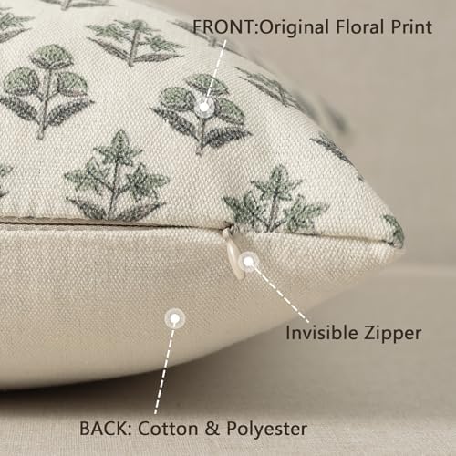 YCOLL Farmhouse Floral Euro Sham Pillow Covers 24x24 Set of 2, Rustic Country - Image 3