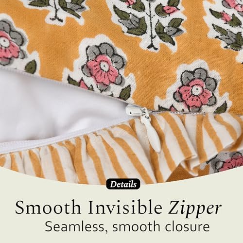 CPC Yellow Citrine Ruffle Throw Pillow Covers - Image 7