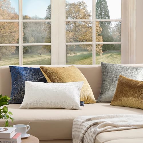 Phantoscope Pack of 2 Sparkling Velvet Decorative, Solid Square Cushion Cover - Image 5