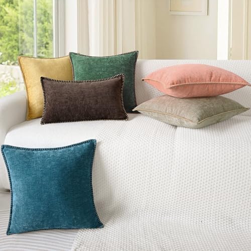 CaliTime Decorative Couch Throw Pillow Covers 16 X 16 Inches Dusty Pink - Image 4