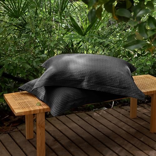 CHUFFED 100% Cotton Waffle Weave Pillowcases 2 Pack Standard Size, 20x26 Inches - Image 7