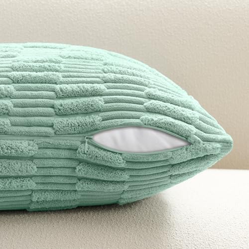 Kevin Textile 14x22 Inch Lumbar Pillow Cover 1 Pack Soft Plush Stripe - Image 3