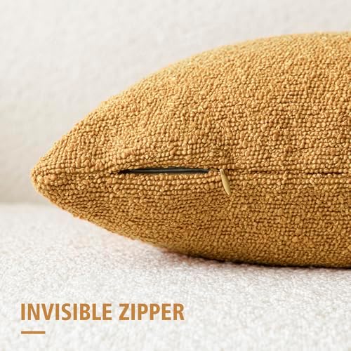 Foindtower Cozy Textured Boucle Lumbar Throw Pillow Covers 12x20 Sunflower - Image 2