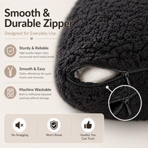 REAFORT Sherpa Body Pillow Cover 21"x54", Zipper Closure - Image 6