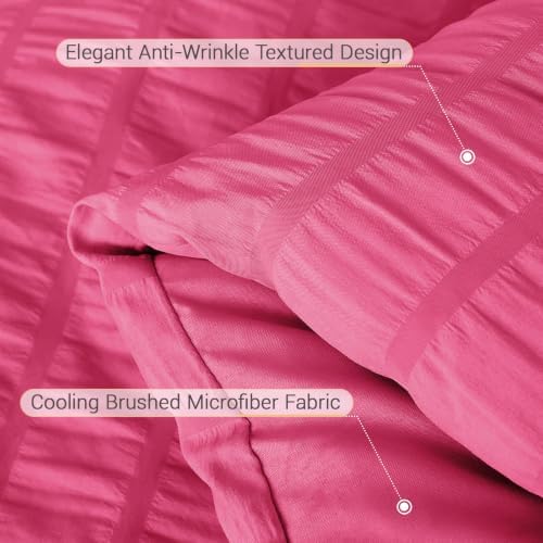 MUXHOMO 5 Pieces Twin XL Comforter Set, Seersucker Bed in a Bag Twin XL Size - Image 6