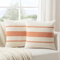 Fancy Homi Set of 2 Boho Coral Decorative Throw Pillow Cover 20x20 Inch by Fancy+Homi