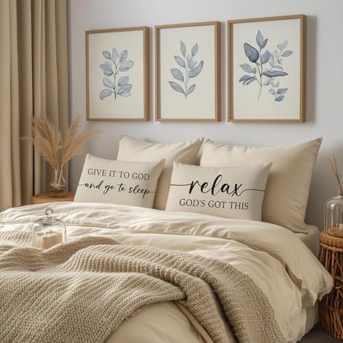 Christian Pillow Covers 12x20 Set of 2, Warm Cream Lumbar Case - Image 6