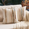 Aeckself Boho Throw Pillow Covers 18x18 Inch Set of 2, Farmhouse Decorative by AECKSELF