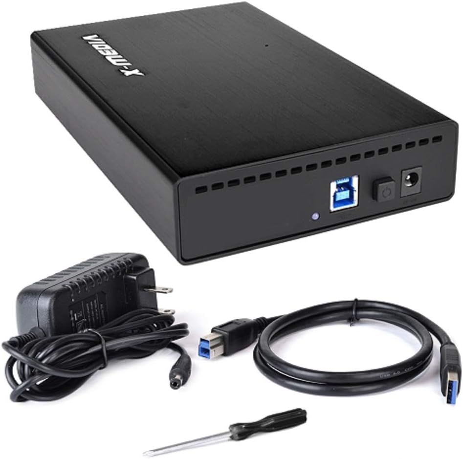 X-MEDIA XM-EN3251U3-BK 3.5-Inch USB 3.0 SATA Aluminum Hard Disk Drive HDD External Enclosure Case, Support 2.5/3.5-Inch SATA / SSD Hard Disk Drive