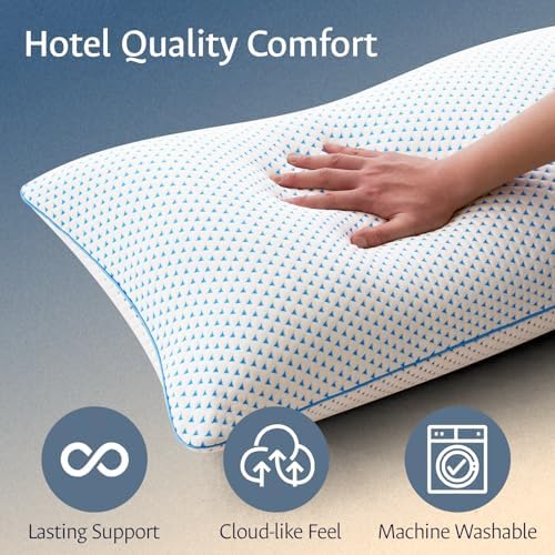 fulocean Adjustable Cooling Shredded Memory Foam Pillows King Size Set of 2 - Image 7