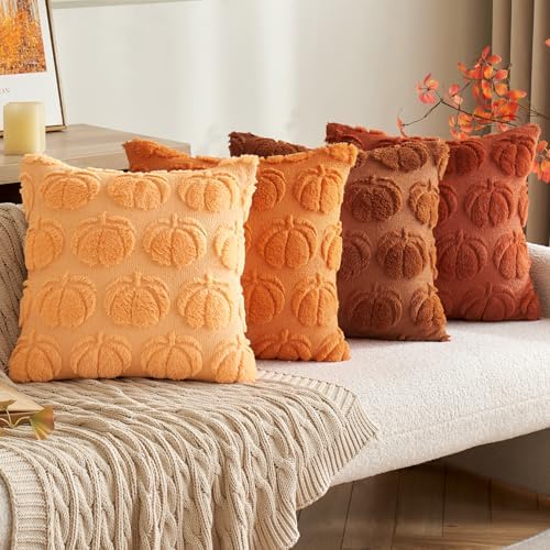 MIULEE Fall Pillow Covers Pumpkin Fall Decor 18x18 Pumpkin - Image 4