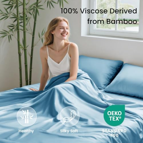 Love's cabin 4 Piece California King Size Sheet Set, 100% Rayon Derived from - Image 2