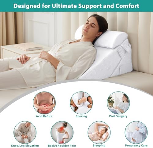 Bedluxe Wedge Pillow Set for After Surgery, Orthopedic Bed Wedge - Image 6