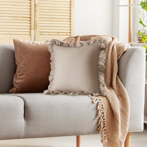KKJIAF 2 Pack Ruffle Pillow Cases 18x18 Inches - Image 5