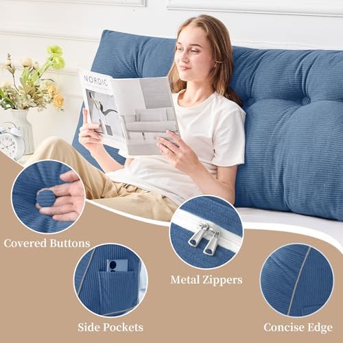 Sasttie Headboard Pillow Twin/Twin XL, Wedge Pillow Headboard - Image 4
