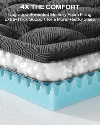 Dual Layer 4 Inch King Size Mattress Topper, Memory Foam Mattress Topper - Image 6