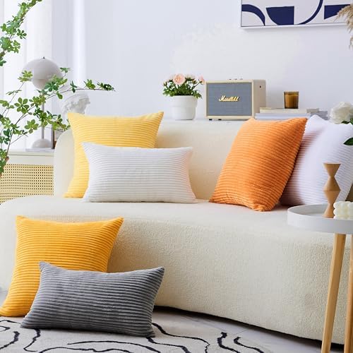 Home Brilliant Striped Euro Shams 24 x 24 Pillow Covers Burnt Orange - Image 6